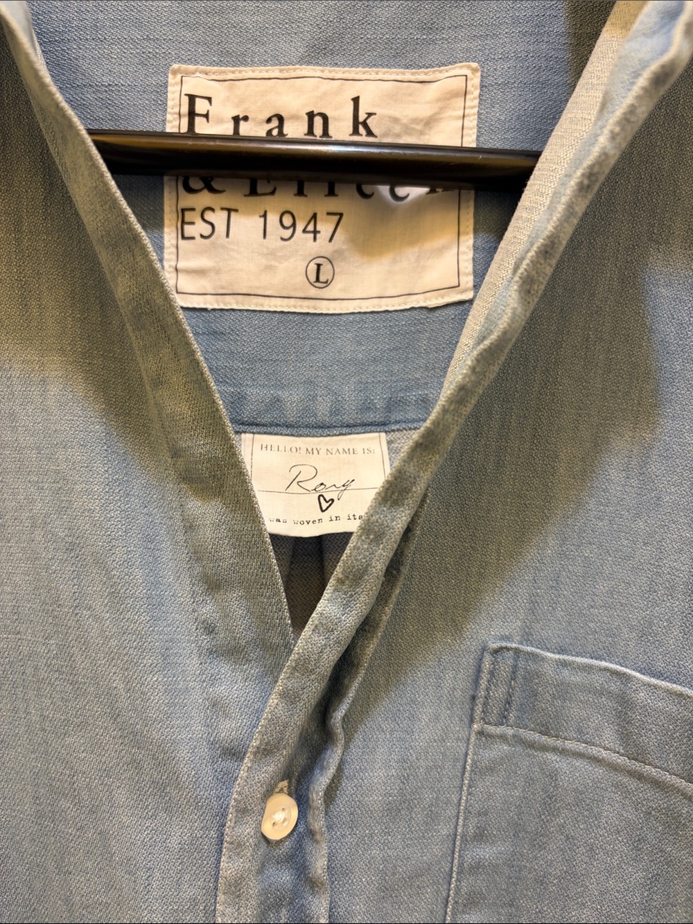 Frank & Eileen Rory Light Blue Denim Long Sleeve Shirt Dress - Picture 2 of 5